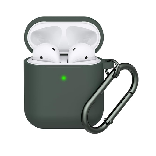 [CS-AP2-PMS-DGR] Premium Silicone Case for AirPods (1st & 2nd Gen) - Dark Green