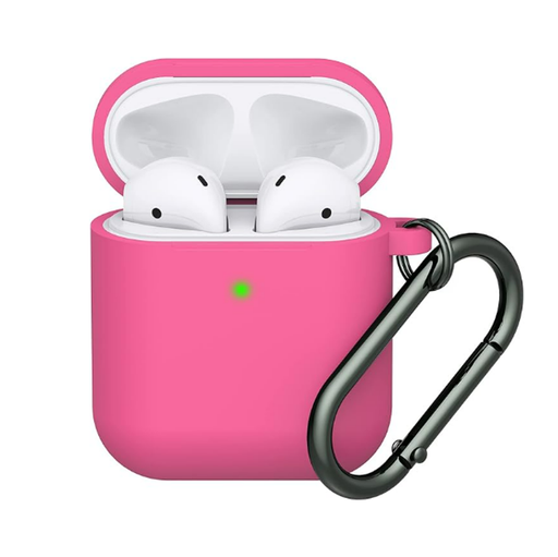 [CS-AP2-PMS-FPN] Premium Silicone Case for AirPods (1st & 2nd Gen) - Fluorescent Pink