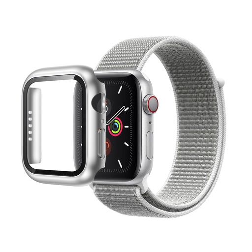 [CS-IW41-NWT-SI] N-Loop Weave Band & Bumper w/Tempered Glass For iWatch 41mm - Silver
