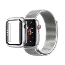 [CS-IW45-NWT-SI] Nylon Weave iWatch Band & Bumper w/tempered glass 45mm - Silver