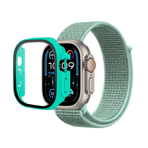 [CS-IW49-NWT-GR] Nylon Weave iWatch Band & Bumper w/tempered glass 49mm - Green