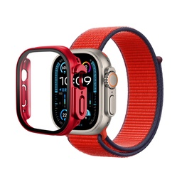 [CS-IW49-NWT-RD] Nylon Weave iWatch Band & Bumper w/tempered glass 49mm - Red