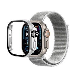 [CS-IW49-NWT-SI] Nylon Weave iWatch Band & Bumper w/tempered glass 49mm - Silver