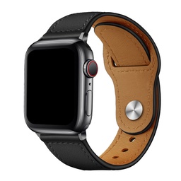[CS-IW42-LRB-BK] Leather Band with Reverse Buckle for iWatch 42/44/45/49mm - Black