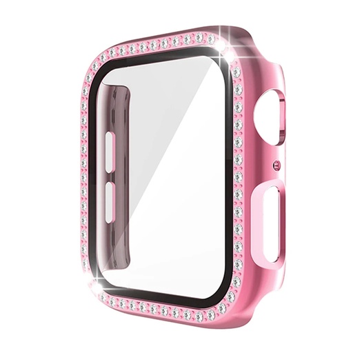 [CS-IW41-DHT-ROGO] Diamond Hard PC Case w/Tempered Glass For iWatch 41mm - Rose Gold
