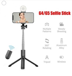 [AC-SS-G5] Portable Selfie Stick Tripod with Bluetooth Remote Shutter and LED Lights - (G5-108cm)