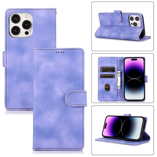 [CS-I15PM-HSW-PU] Handy Stylish Wallet Case for iPhone 15 Pro Max - Purple