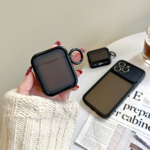 [CS-AP2-BSC-BK] Beautiful Solid Color TPU-PC Case for AirPods (1st & 2nd Gen) - Black
