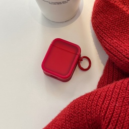 [CS-AP2-BSC-RD] Beautiful Solid Color TPU-PC Case for AirPods (1st & 2nd Gen) - Red