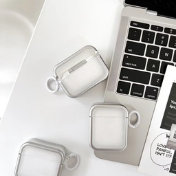 [CS-AP2-BSC-SI] Beautiful Solid Color TPU-PC Case for AirPods (1st & 2nd Gen) - Silver
