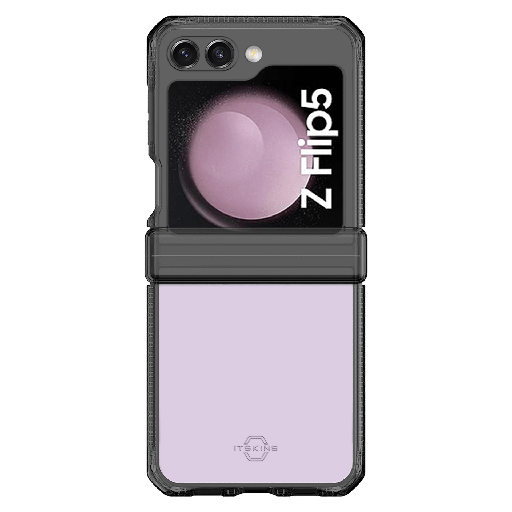 [SGB5-HYICL-BKTR] Itskins - Hybridr Clear Hinge Case For Samsung Galaxy Z Flip5 - Smoke And Transparent