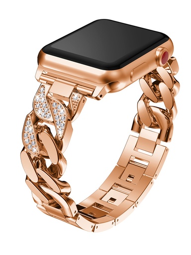[CS-IW38-DBS-ROGO] Diamond Bracelet Steel Band for iWatch 38/40/41mm - Rose Gold