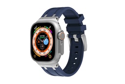 [CS-IW42-APS-BL] Sport Ap Silicone Band for iWatch 42/45/44/49mm- Silver Blue