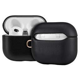 [CS-AP3-LCF-BK] Leather (Imported Cowhide Fabric) Case for  for AirPods (3rd Gen) - Black