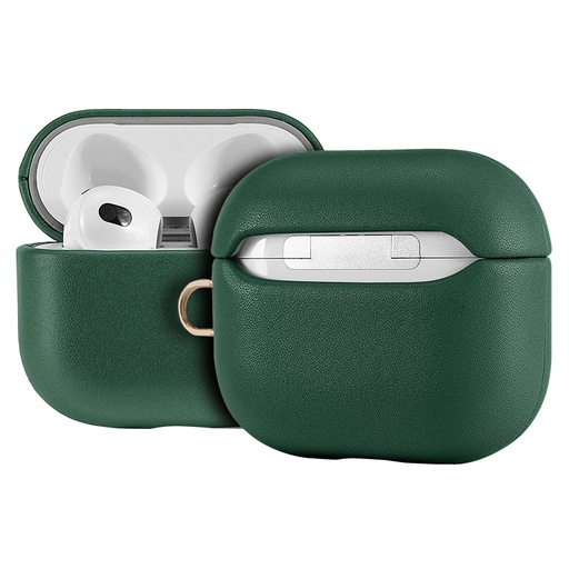 [CS-AP3-LCF-GR] Leather (Imported Cowhide Fabric) Case for AirPods (3rd Gen) - Green