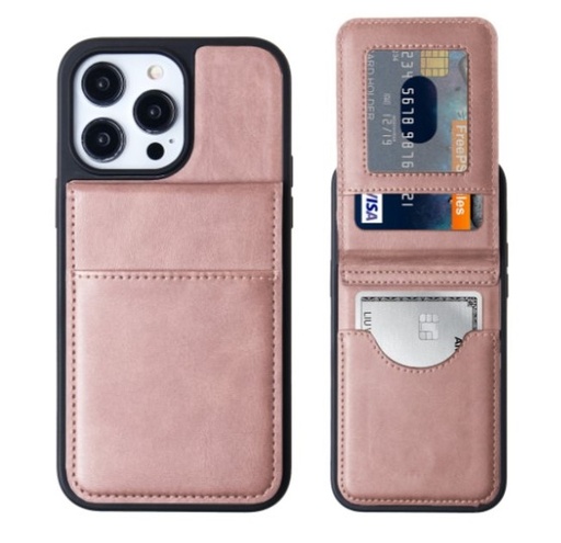 [CS-I14PM-KW214-ROGO] Card Holder Case for iPhone 14 Pro Max - Rose Gold