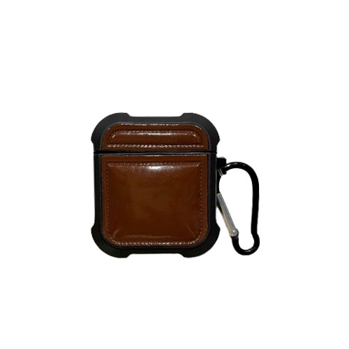 [CS-AP2-PFC-DBR] Premium Puffer Case for Airpods (1st & 2nd Gen) - Dark Brown