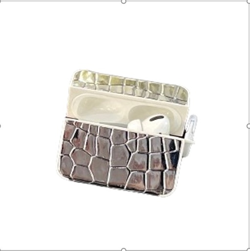 [CS-APP2-SSM-SI] Shiny Snake Model Case for Airpods Pro (1st & 2nd Gen) - Silver