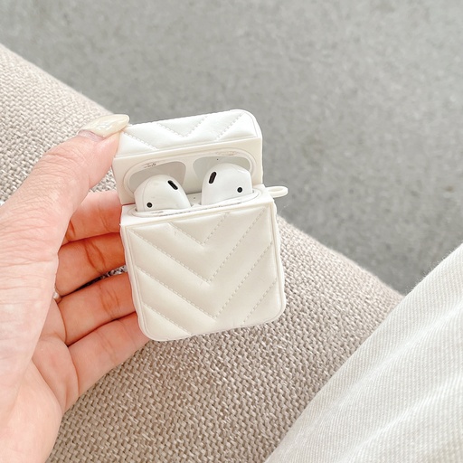 [CS-AP2-TMV-WH] Trendy Model V Case for Airpods   (1st & 2nd Gen) - White