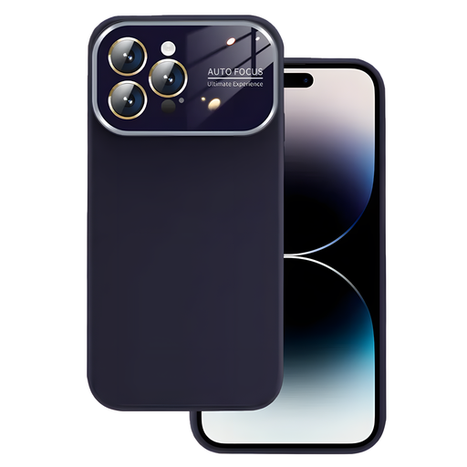 [CS-I15PM-SCW-DPU] Premium Silicone Case with Camera Protection Window for iPhone 15 Pro Max - Dark Purple