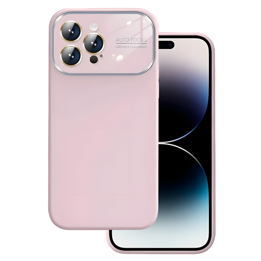 [CS-I14PM-SCW-PN] Premium Silicone Case with Camera Protection Window for iPhone 14 Pro Max - Pink