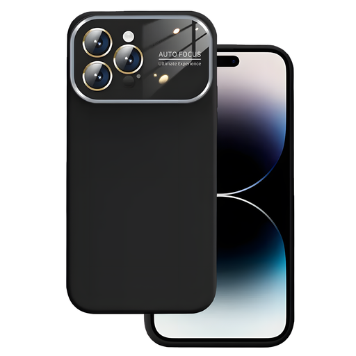 [CS-I12PM-SCW-BK] Premium Silicone Case with Camera Protection Window for iPhone 12 Pro Max - Black