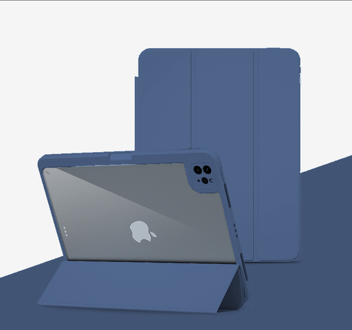 [CS-IP129-CBM-DBL] Clear Back Magnet Case for iPad 12.9" (3rd-4th-5th Generation) & Air 13 (2024/2025) - Dark Blue