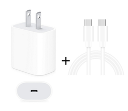 [AC-USB-2IN1-C2C] USB-C / PD Fast Charger / 25W Power Adapter with 3ft USB-C to USB-C Cable