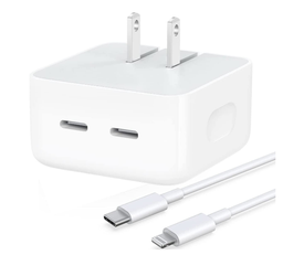 [AC-USB-2IN1-C2L] USB-C / PD Fast Charger / 35W Dual Power Adapter with USB-C to Lightning Cable