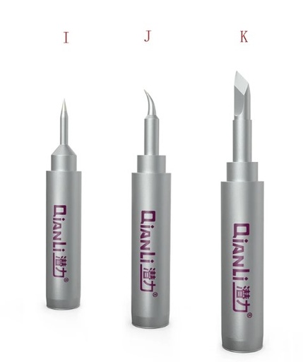 [TL-DAT-QI-WT936] QianLi 936 Universal Soldering Iron Tips Durable Lead Free K J I Welding Tips (3 Pcs.)