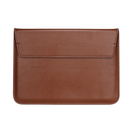 [CS-MB-15-FB-BR] PU Leather Sleve Case with Stand for Macbook 15 Inch - Brown