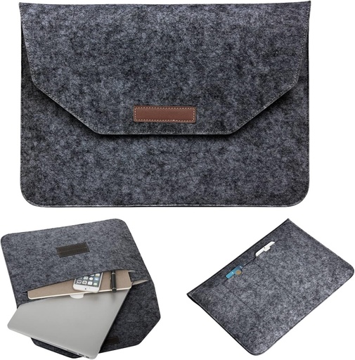[CS-MB-13-FB-DGY] Felt Bag Case for Macbook 13 Inch - Dark Gray