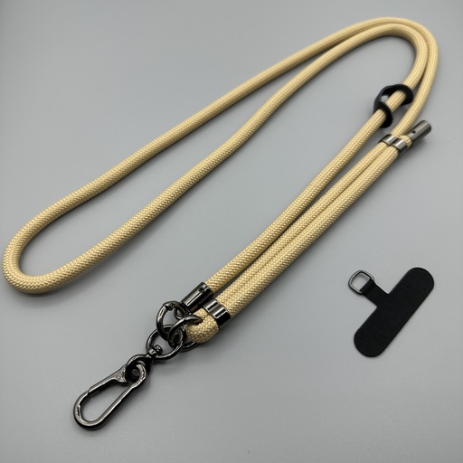 [AC-CLS-8M-BG] Adjustable Crossbody Lanyard Strap (8mm Thick) - Beige