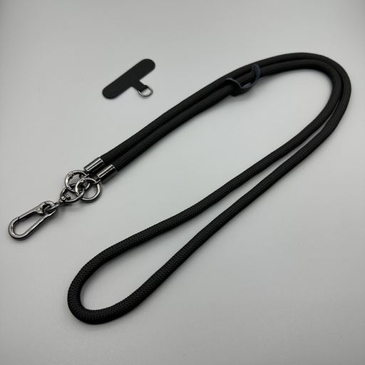[AC-CLS-8M-BK] Adjustable Crossbody Lanyard Strap (8mm Thick) - Black