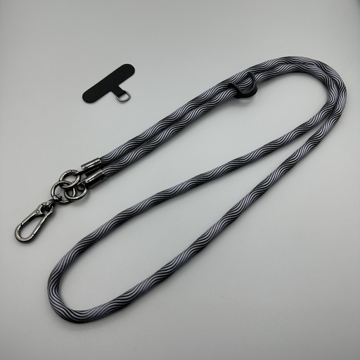[AC-CLS-8M-GYW] Adjustable Crossbody Lanyard Strap (8mm Thick) - Gray Wave
