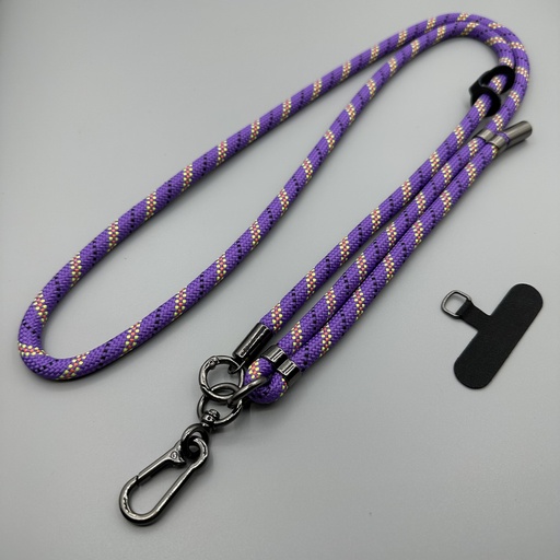 [AC-CLS-8M-PUW] Adjustable Crossbody Lanyard Strap (8mm Thick) - Purple Wave
