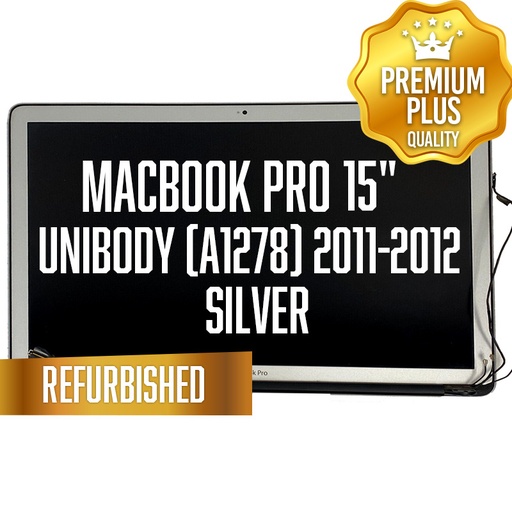 [LCD-MB-A1286-SI] Complete LCD Assembly set for Macbook Pro Unibody 15"  (A1286 2011-2012) - Premium (Silver)