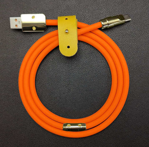[ACE-USB-SSC-TC2-OR] Silicon Soft Fast Charging Cable - USB to Type C - 6 ft - Orange