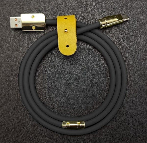 [ACE-USB-SSC-TC2-BK] Silicon Soft Fast Charging Cable - USB-A to Type C   (6 ft)- Black