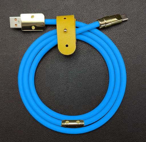 [ACE-USB-SSC-TC2-BL] Silicon Soft Fast Charging Cable - USB to Type C - 6 ft - Blue