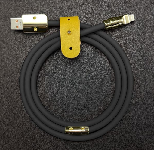 [ACE-USB-SSC-IOS1-BK] Silicon Soft Fast Charging Cable - USB-A to Lightning  (3 ft) - Black