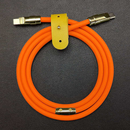 [ACE-USB-SSC-C2C2-OR] Silicon Soft Fast Charging Cable - Type C to Type C  (6 ft) - Orange