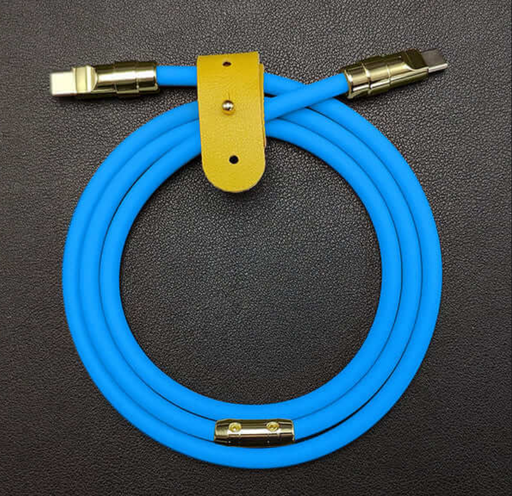 [ACE-USB-SSC-C2C2-BL] Silicon Soft Fast Charging Cable - Type C to Type C  (6 ft)- Blue