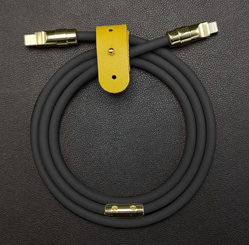 [ACE-USB-SSC-C2L1-BK] Silicon Soft Fast Charging Cable - Type C to Lightning - 3 ft - Black