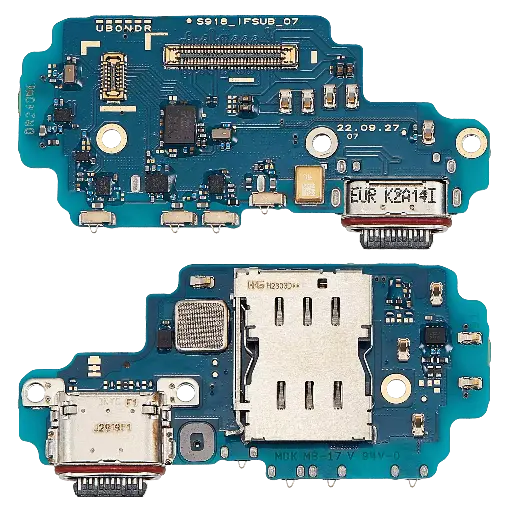 [SP-S23U-CPBWSCR-INT] Charging Port Board With Sim Card Reader For Samsung Galaxy S23 Ultra 5G (S918B) (International Version) (Premium)