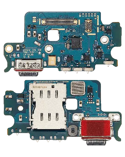 [SP-S23-CPBWSCR-INT] Charging Port Board With Sim Card Reader For Samsung Galaxy S23 5G (S911B) (International Version) (Premium)