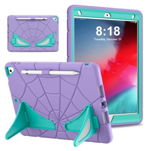 [CS-IP6-SPD-PU] Kids Shockproof Web Case for iPad 9.7"(iPad 6/ 5 - Air 2 / Air1 / Pro 9,7) Purple