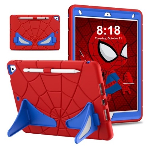 [CS-IP6-SPD-RD] Kids Shockproof Web Case for iPad 9.7"(iPad 6/ 5 - Air 2 / Air1 / Pro 9,7) Red