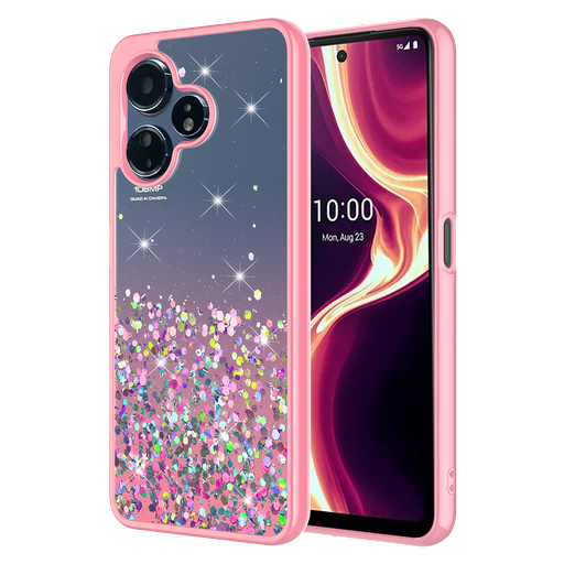 [AA-3PLSCELERO-GLITTER-PNK] Ampd - Tpu  /  Acrylic Glitter Insert Case For Celero 5g Plus Gen 3 - Pink
