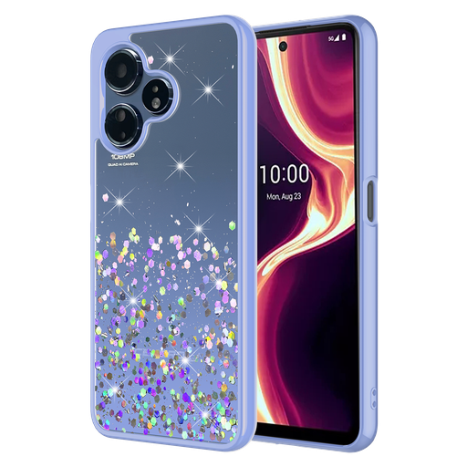 [AA-3PLSCELERO-GLITTER-PURP] Ampd - Tpu  /  Acrylic Glitter Insert Case For Celero 5g Plus Gen 3 - Purple
